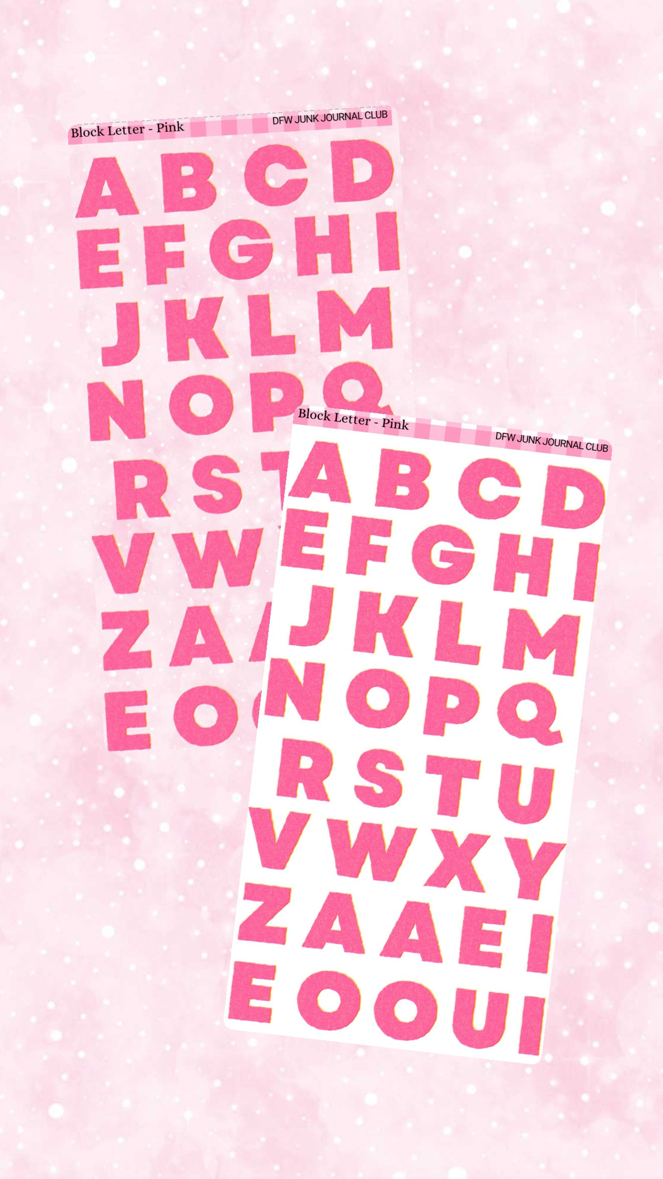 Block Letter Sticker Sheet