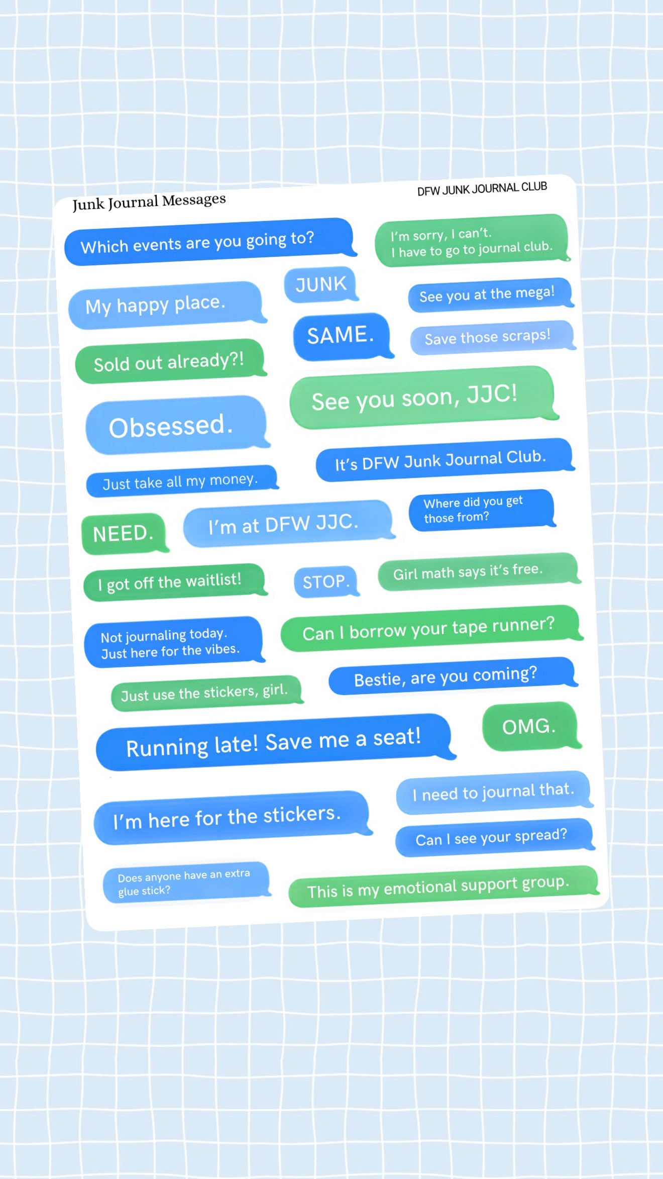 Junk Journal Messages Sticker Sheet