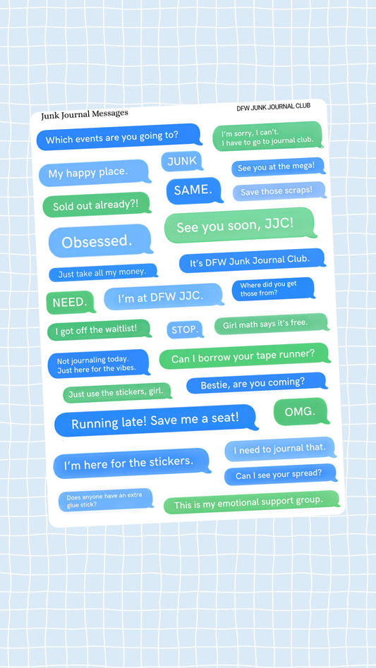 Junk Journal Messages Sticker Sheet