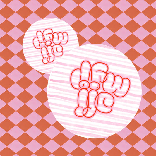 Neon Bubble Letter Button