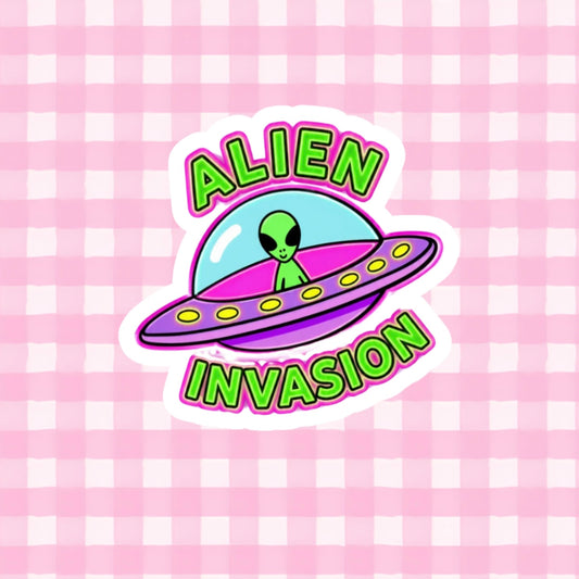 Alien Invasion Vinyl Sticker