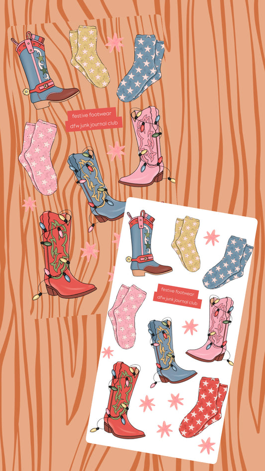 Festive Footwear Sticker Sheet