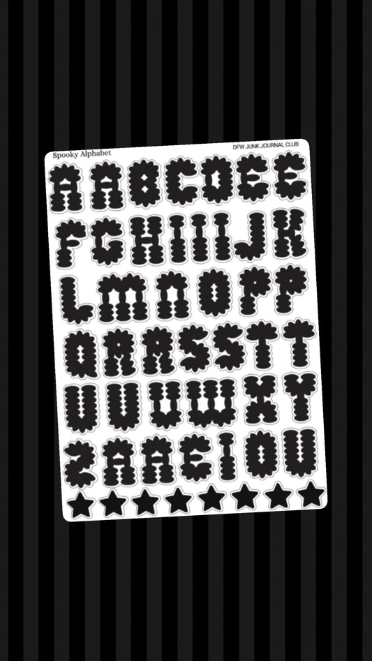 Spooky Alphabet Sticker Sheet