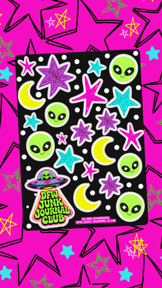 Alien Invasion Sticker Sheet