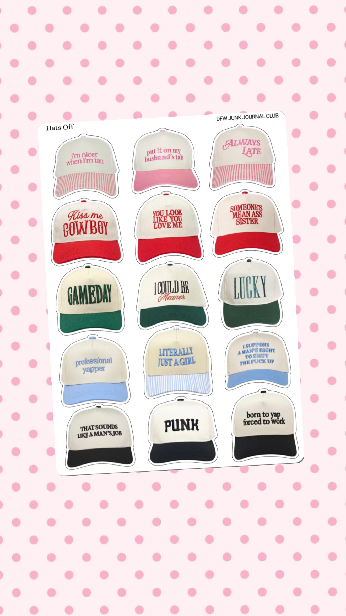 Hats Off Sticker Sheet