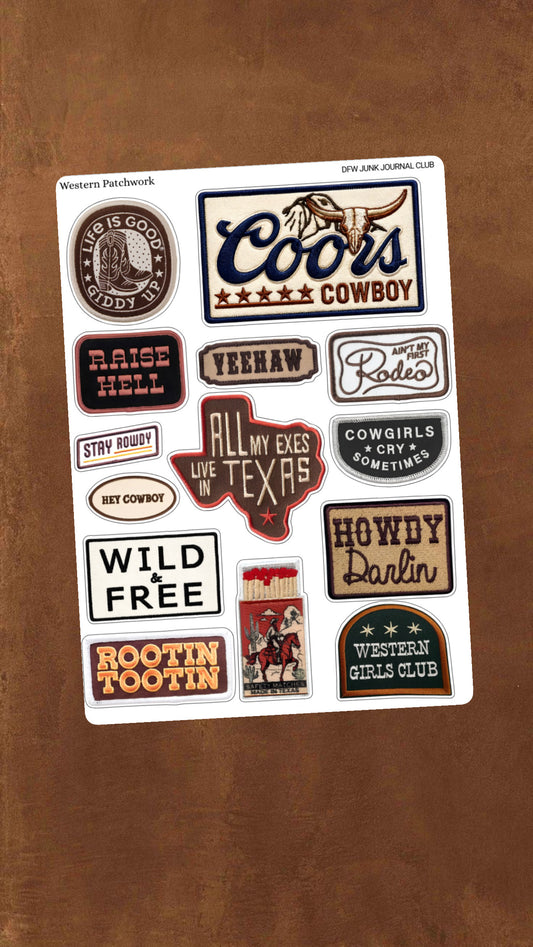 Western Patchwork Sticker Sheet